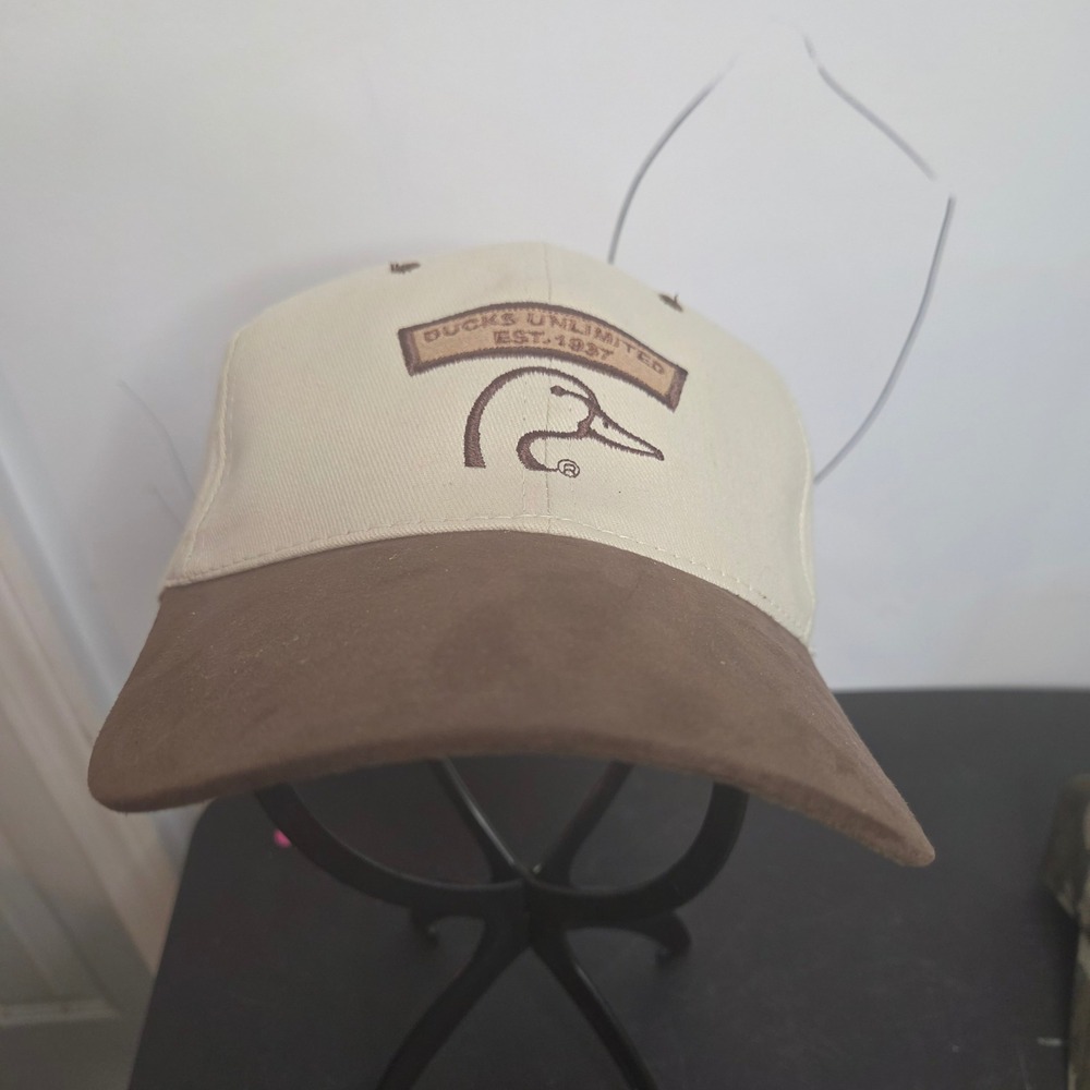 Ducks Unlimited DU 580 Tan Brown Embroidered Logo Cotton Baseball Cap Hat OSFM